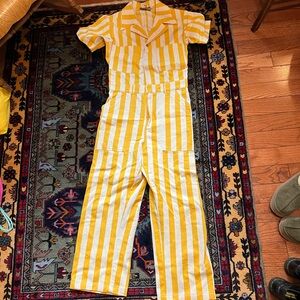 Big Bud Press Yellow and White Striped Jumpsuit